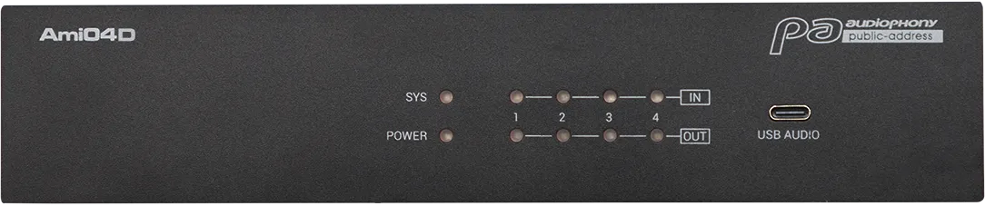 Matrice audio Ami04D avec Dante, format demi-rack 1U
