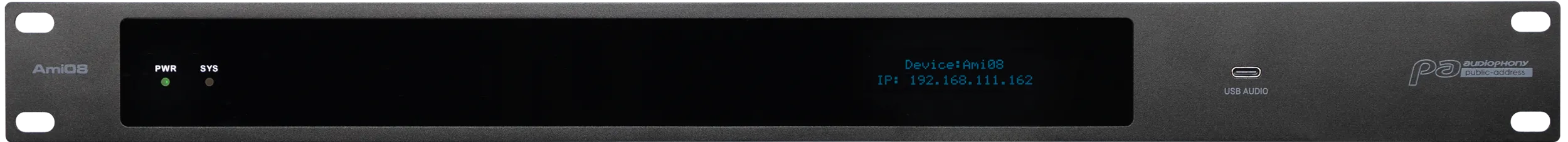 Matrice audio Ami08, façade rack 19 pouces 1U