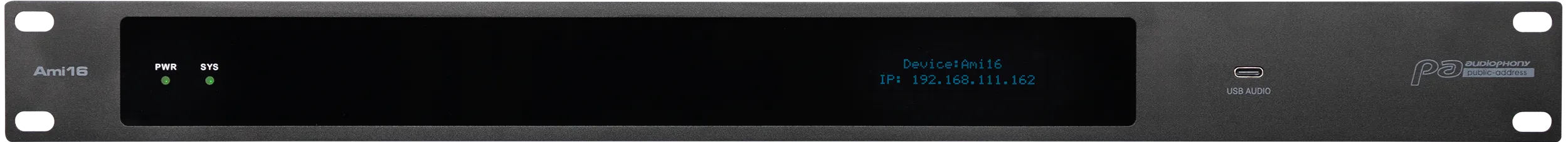 Matrice audio Ami16, façade rack 19 pouces 1U